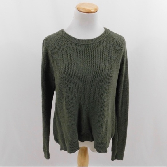 Green Madewell Sweater w/ Crossed Opening in Back - Picture 2 of 11